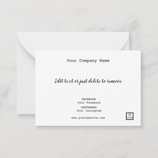 Editable Text Floral Dank u, Welkom, Home gemaakt Notitiekaartje (Achterkant)