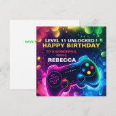 EDITABLE tiener verjaardag Gaming zoon Feestdagenkaart (Voorkant / Achterkant)