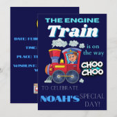Editable train children verjaarfeest digital kaart (Voorkant / Achterkant)