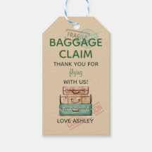 Editable Travel Theme Babydouche Bedankt Label