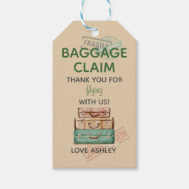 Editable Travel Theme Babydouche Bedankt Label Cadeaulabel