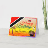 Editable Tropical Happy Birthday, mijn Trini vrien Kaart (Voorkant)