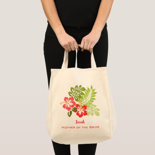 Editable Tropical Hibiscus Tote Bag (Voorkant (product))
