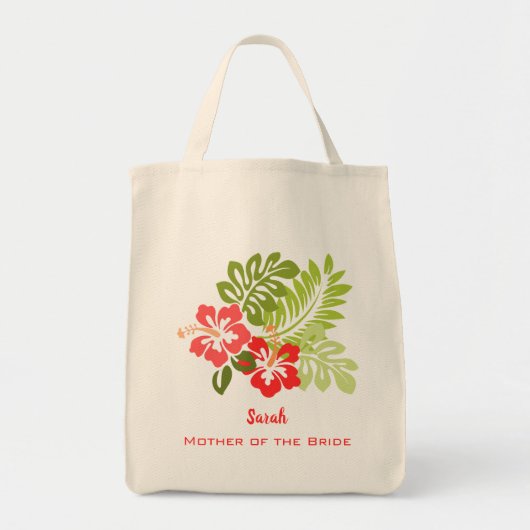 Editable Tropical Hibiscus Tote Bag (Voorkant)