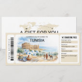 Editable Tunisia Plane Boarding Pass Ticket Kaart (Voorkant / Achterkant)
