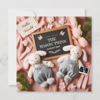 Editable Twin Pregnancy  Aankondiging