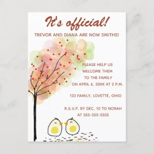 Editable Two Chicks Adoption Invitation Card Uitnodiging Briefkaart