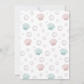 Editable Two The Sea Mermaid Invite Girl Printable Kaart (Achterkant)