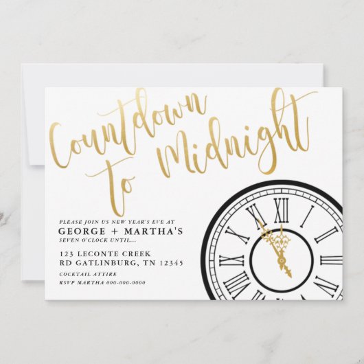 EDITABLE Uitnodiging Eve Party van nieuwjaar (Voorkant)