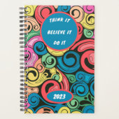 Editable, Undated Planner, Colorful Art, 2023 Planner (Voorkant)
