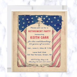 Editable USA Patriotic Retirement Kaart