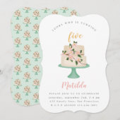 editable verjaardagstaart uitnodiging (Voorkant / Achterkant)