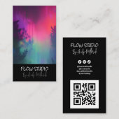 Editable Vibrant Fluid Art QR Code Visitekaartje (Voorkant / Achterkant)