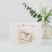 Editable Vintage Cherub Peeking Valentijn Briefkaart (Staand voorkant)