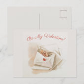 Editable Vintage Cherub Peeking Valentijn Briefkaart (Voorkant / Achterkant)