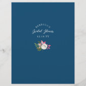 Editable Vrijgezellenfeest Game Blue White Floral Flyer (Achterkant)