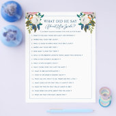 Editable Vrijgezellenfeest Game Blue White Floral Flyer (Enkel)