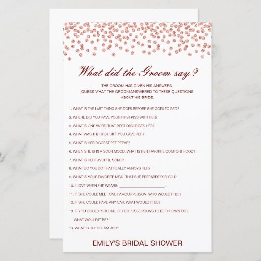 Editable Wat de Groom zei (Voorkant / Achterkant)