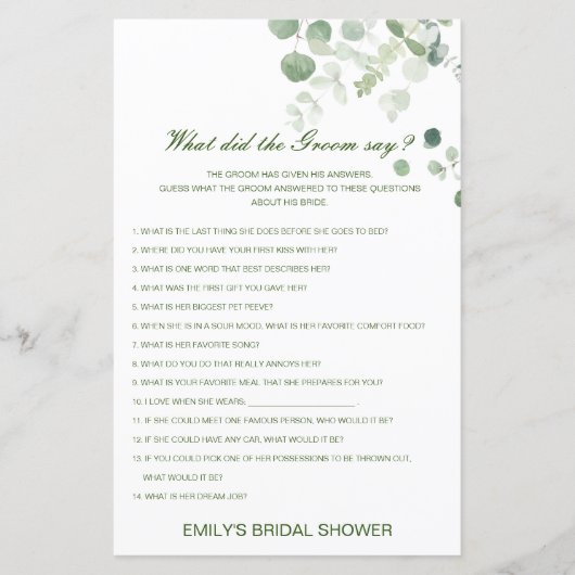 Editable Wat de Groom zei (Voorkant)