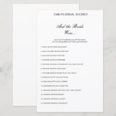 Editable Wat is het Vrijgezellenfeest van de Bride (Voorkant / Achterkant)