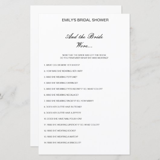 Editable Wat is het Vrijgezellenfeest van de Bride (Voorkant / Achterkant)