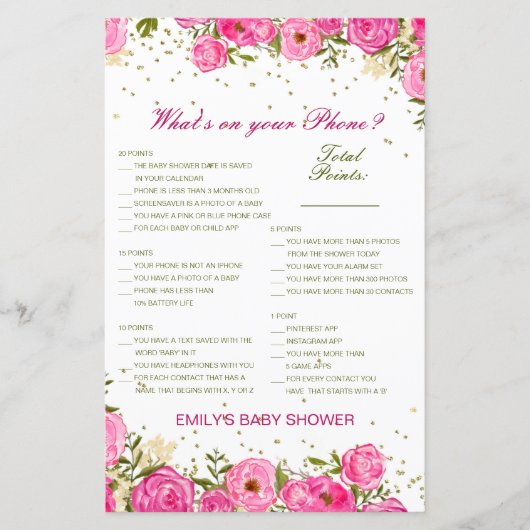 Editable Wat op uw Spel van het Baby shower van de (Voorkant)