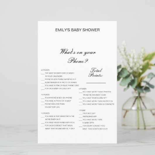 Editable Wat op uw Spel van het Baby shower van de (Staand voorkant)