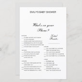 Editable Wat op uw Spel van het Baby shower van de (Voorkant / Achterkant)