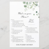 Editable Wat op uw Spel van het Baby shower van de (Voorkant)