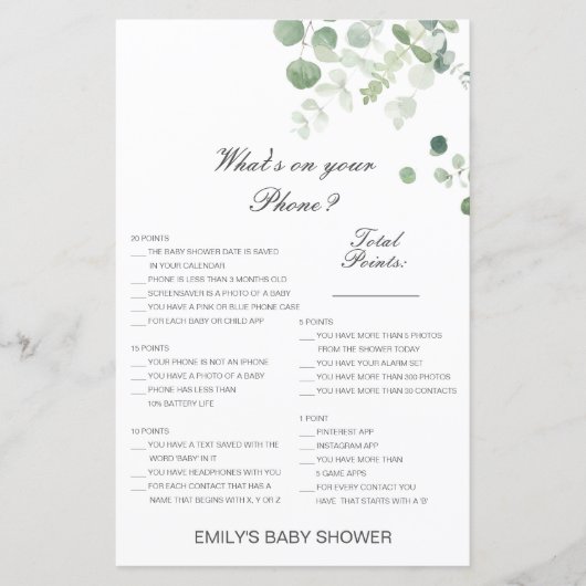 Editable Wat op uw Spel van het Baby shower van de (Voorkant)
