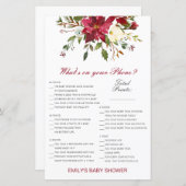 Editable Wat op uw Spel van het Baby shower van de (Voorkant / Achterkant)