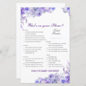 Editable Wat op uw Spel van het Baby shower van de (Voorkant / Achterkant)