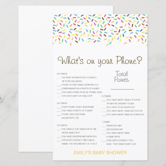 Editable Wat op uw Spel van het Baby shower van de (Voorkant / Achterkant)