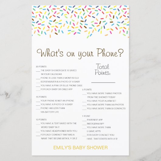 Editable Wat op uw Spel van het Baby shower van de (Voorkant)