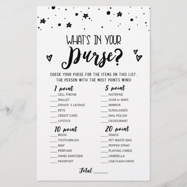 Editable Wat zit er in je paarse Bridal Party game (Voorkant)