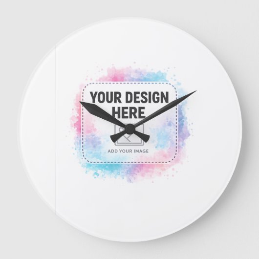 Editable Watercolor Design Template – Your Design Grote Klok (Voorkant)