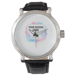 Editable Watercolor Design Template – Your Design Horloge