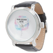 Editable Watercolor Design Template – Your Design Horloge (Gekanteld)