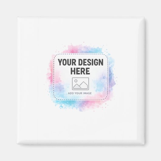 Editable Watercolor Design Template – Your Design Magneet (Voorkant)