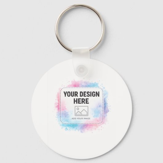 Editable Watercolor Design Template – Your Design Sleutelhanger (Voorkant)