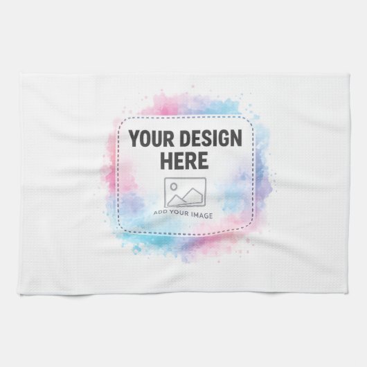 Editable Watercolor Design Template – Your Design Theedoek (Horizontaal)