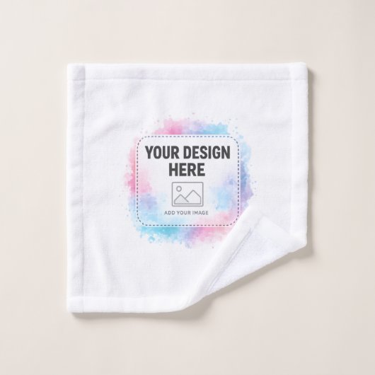 Editable Watercolor Design Template – Your Design Washandje (Wasdoekje)