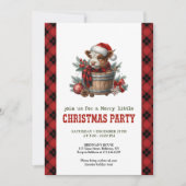 Editable watercolor highland cow holiday invite kaart (Voorkant)
