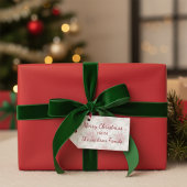 Editable Watercolor Poinsettia Merry Christmas Cadeaulabel