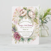 Editable Watercolour Peonies Kaart (Staand voorkant)