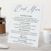 Editable Wedding Drinks Menu Tabletop Sign Reclamebord Met Voetstuk (Insitu)