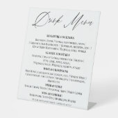 Editable Wedding Drinks Menu Tabletop Sign Reclamebord Met Voetstuk (Voorkant)