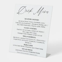 Editable Wedding Drinks Menu Tabletop Sign Reclamebord Met Voetstuk