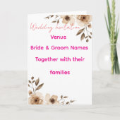 Editable Wedding Invitation 7x5 – Elegant Floral H Kaart (Voorkant)