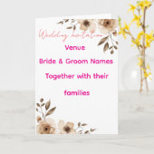 Editable Wedding Invitation 7x5 – Elegant Floral H Kaart (Gele Bloem)